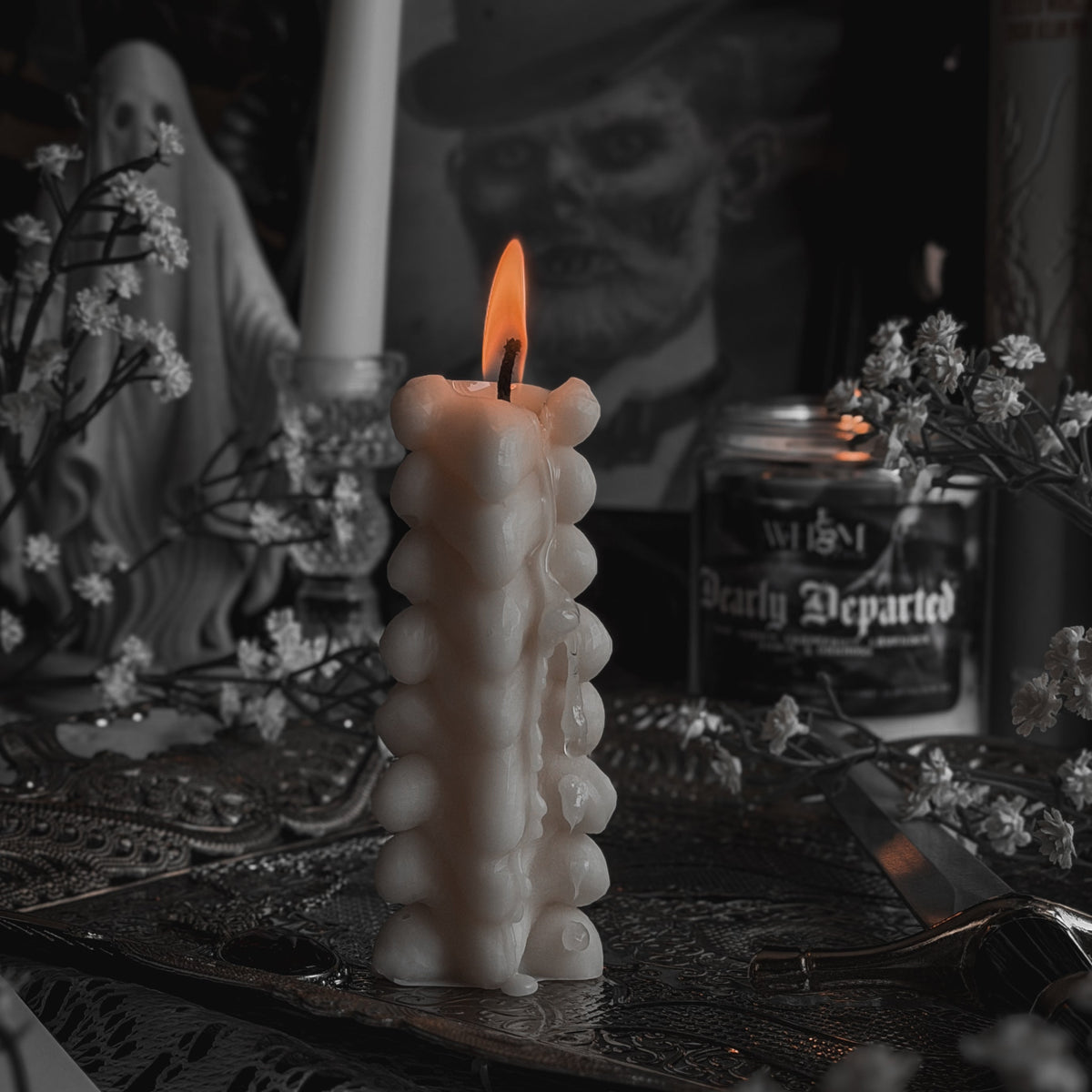 Morbid Curiosities Spine Pillar Candle