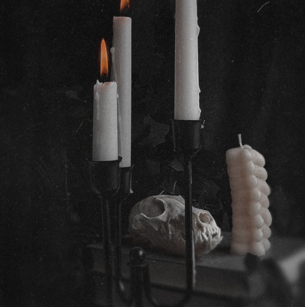 Morbid Curiosities Spine Pillar Candle