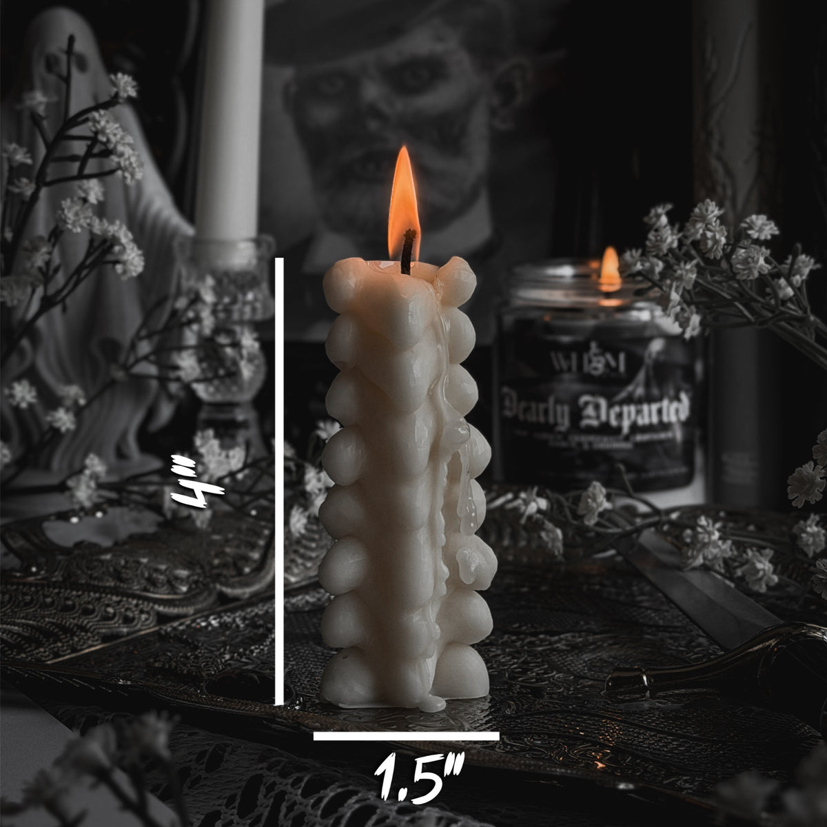 Morbid Curiosities Spine Pillar Candle