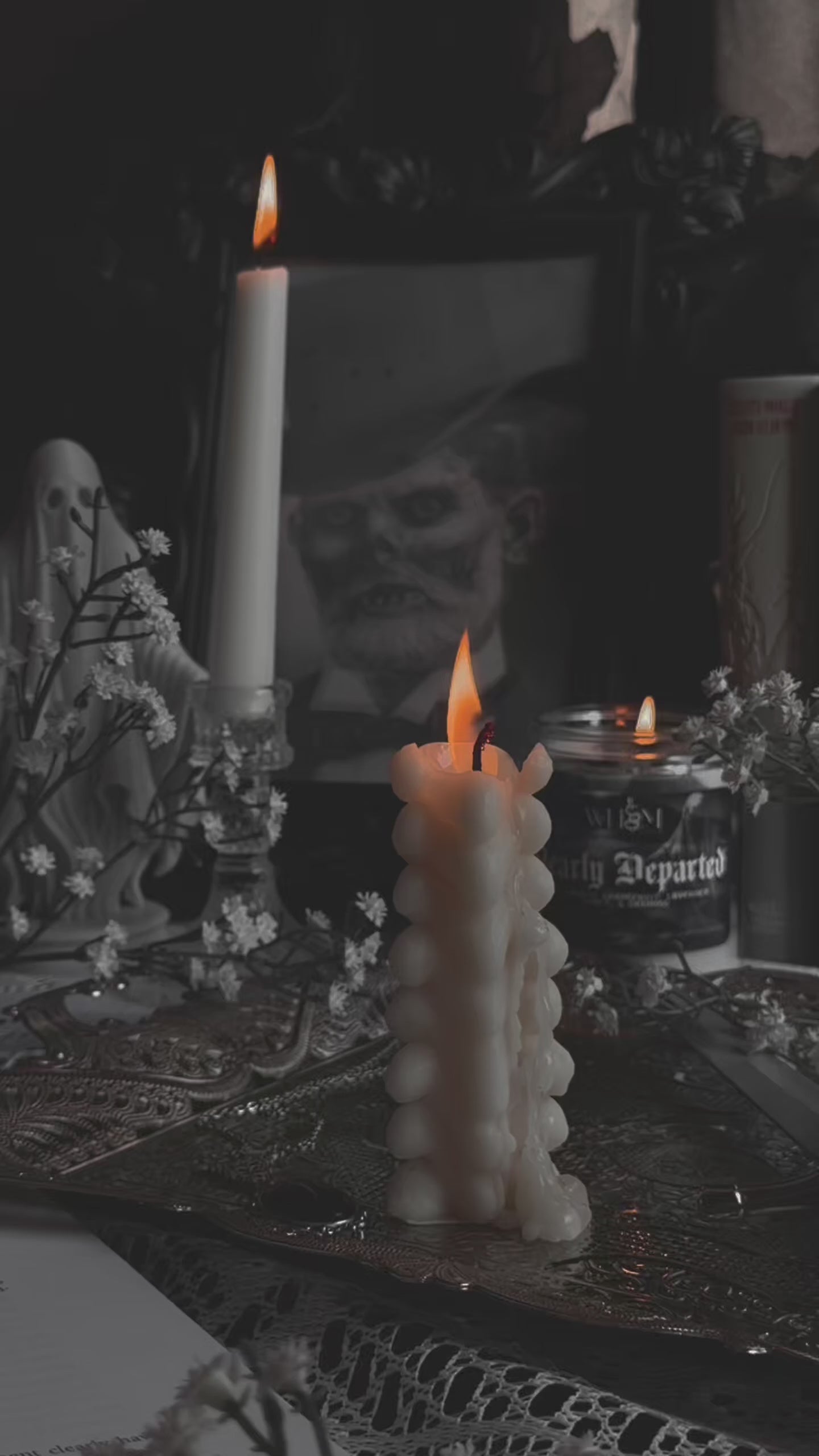 Morbid Curiosities Spine Pillar Candle